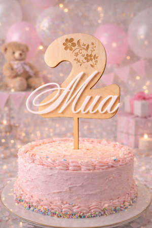 Блестящ топер за торта с име